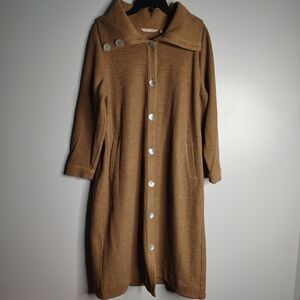 Soft Surroundings Caline Topper Tan Waffle Long Cardigan Sweater Size XL New